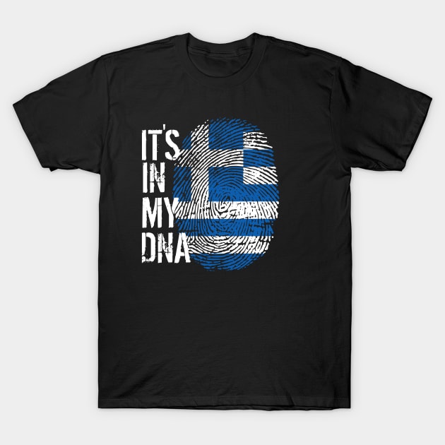 Greece Flag Fingerprint My Story DNA Greek T-Shirt by Your Culture & Merch